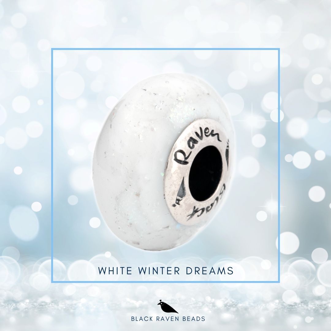 Black Raven Beads White Winter Dreams (LE) white glass Charm by The Alternative Bead. Your official Black Raven Beads Retailer from Germany