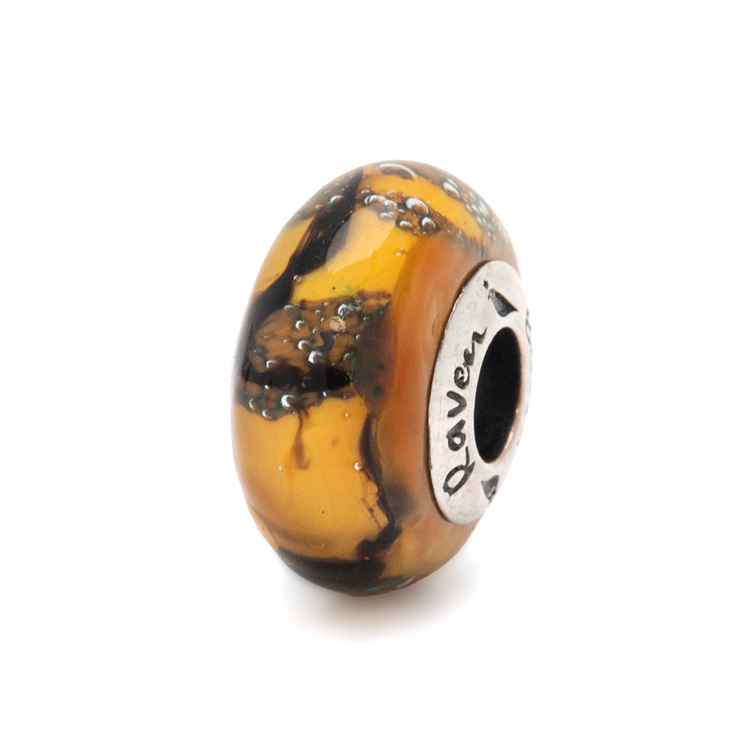 Silver Black Raven Beads Klimt Gold Glass Charm by The Alternative Bead