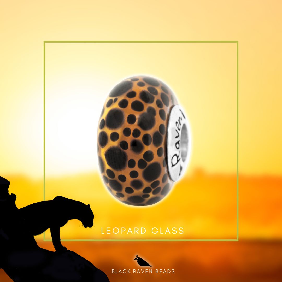 Black Raven Beads Leopard Glass orange and brown and animal glass Bead by The Alternative Bead. Your official Black Raven Beads Retailer from Germany