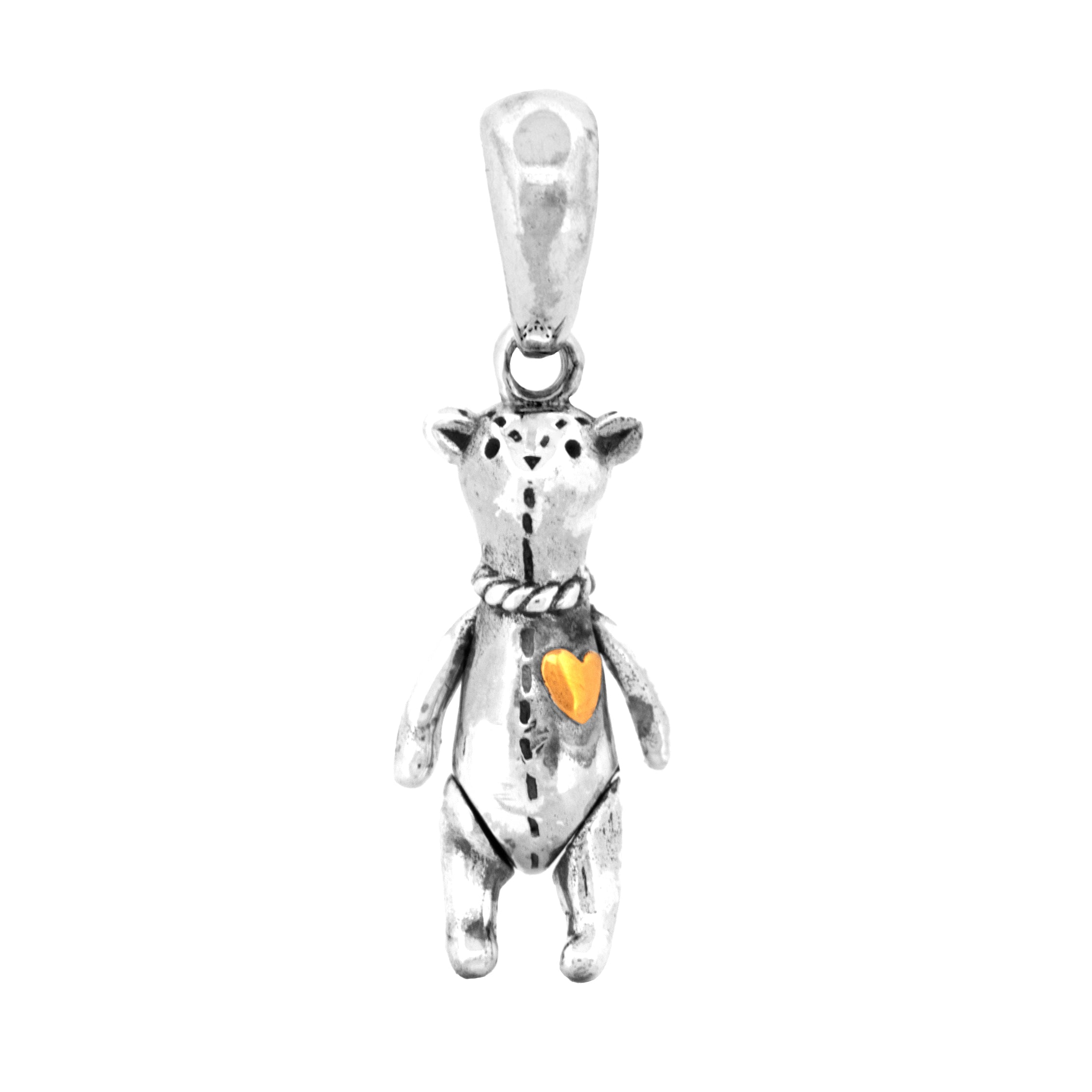 Black Raven Beads Teddy Bear silver and gold sterling-silver Dangle by The Alternative Bead. Your official Black Raven Beads Retailer from Germany