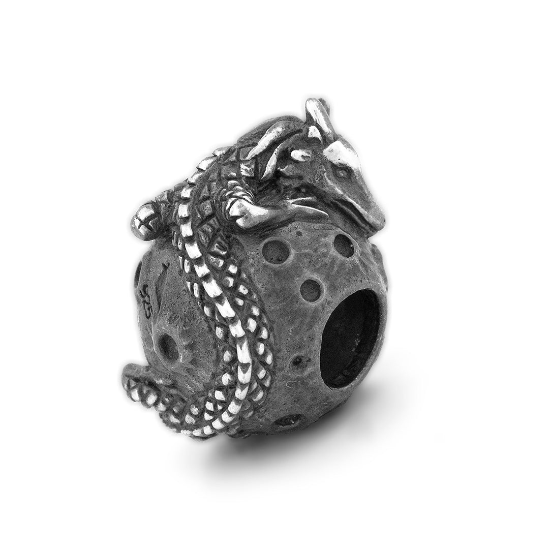 Black Raven Beads Dark Moon Dragon silver and gray sterling-silver Charm by The Alternative Bead. Your official Black Raven Beads Retailer from Germany