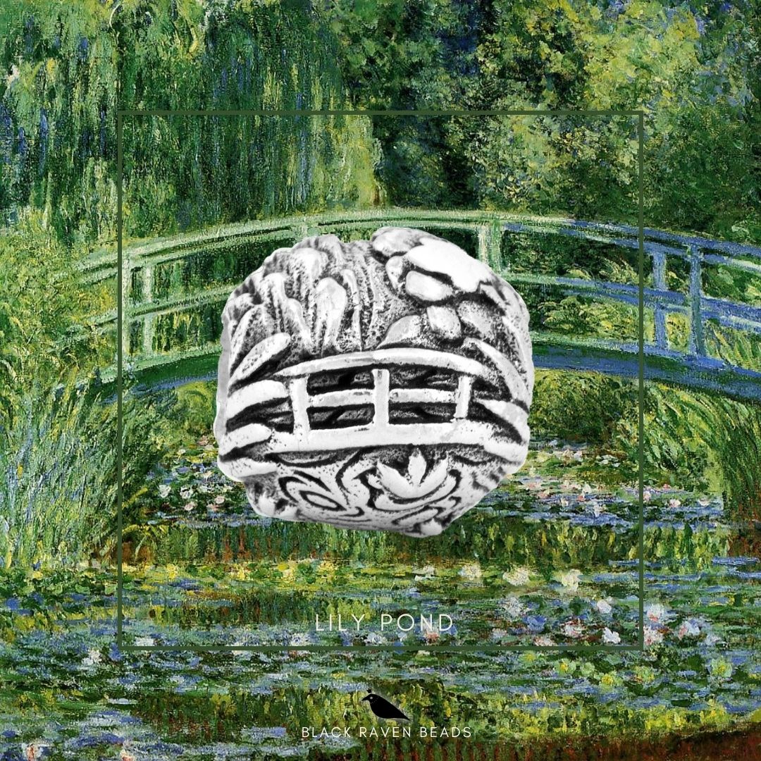 Black Raven Beads Monet Lily Pond silver sterling-silver Charm by The Alternative Bead. Your official Black Raven Beads Retailer from Germany