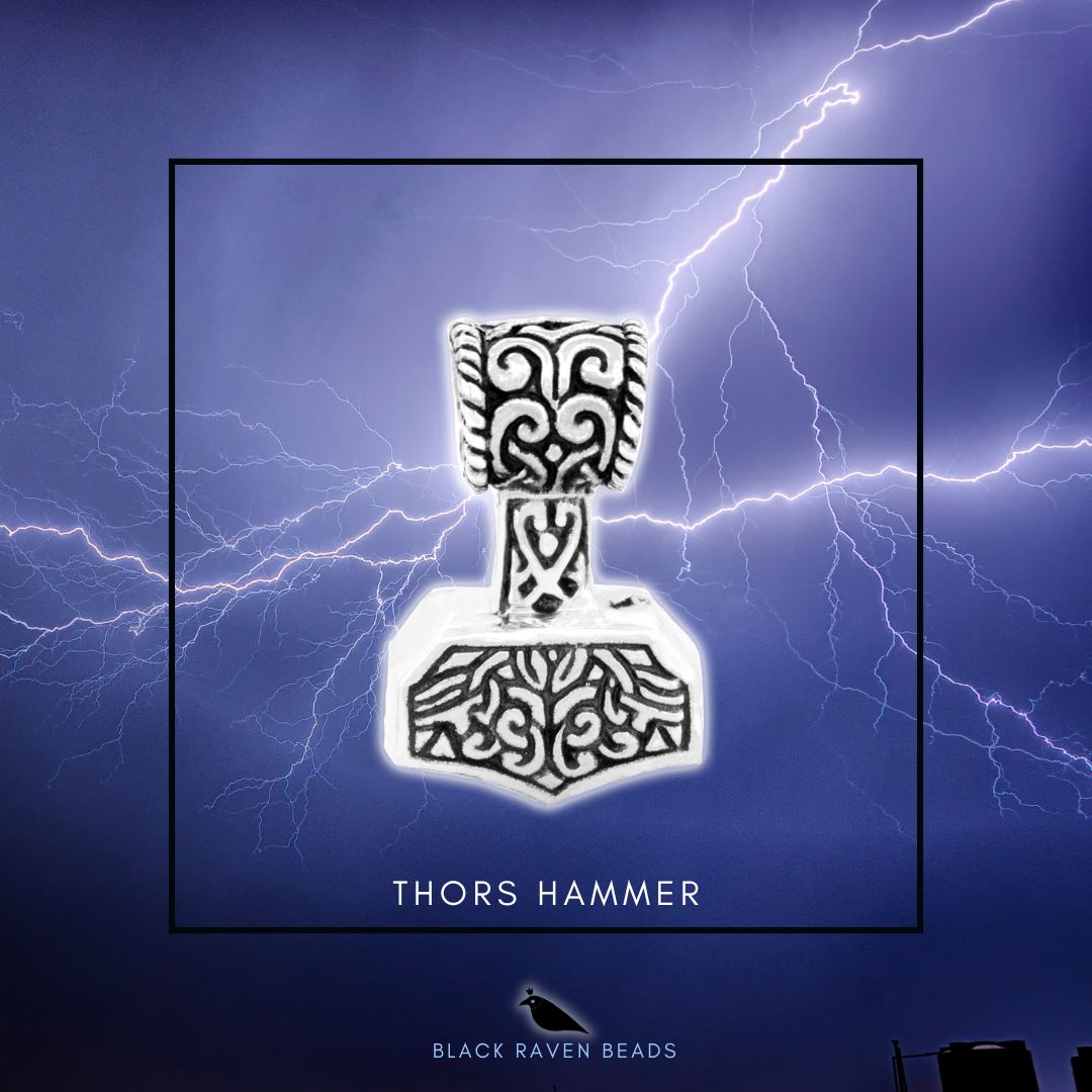 Black Raven Beads Thor's Hammer silver sterling-silver Dangle by The Alternative Bead. Your official Black Raven Beads Retailer from Germany