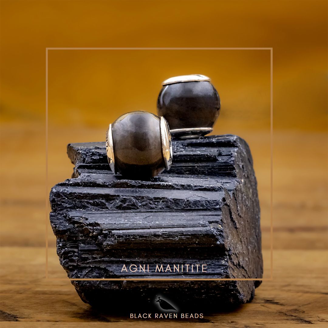 Black Raven Beads Agni Manitie black and brown and gray natural-stone Charm by The Alternative Bead. Your official Black Raven Beads Retailer from Germany