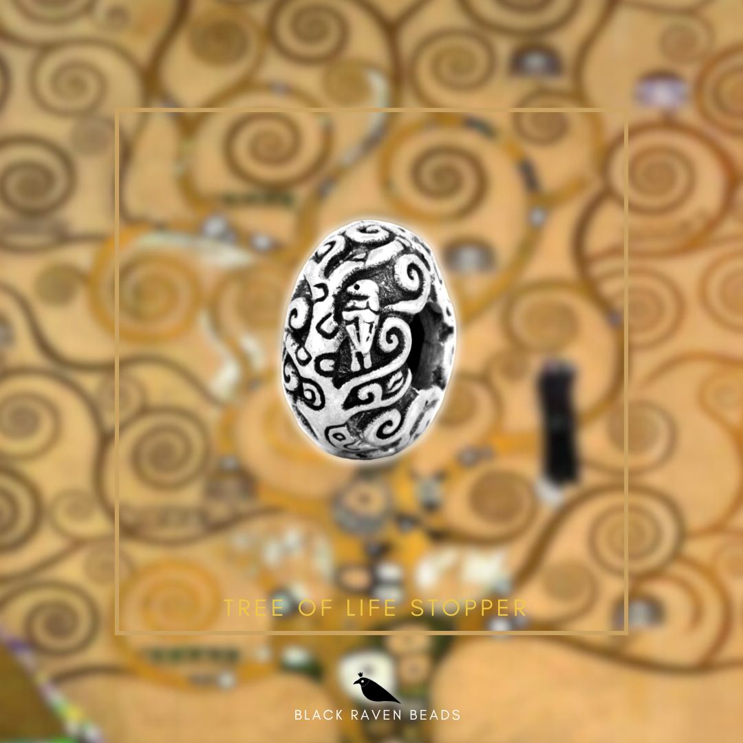 Black Raven Beads Klimt Tree of Life Stopper silver sterling-silver Stopper by The Alternative Bead. Your official Black Raven Beads Retailer from Germany
