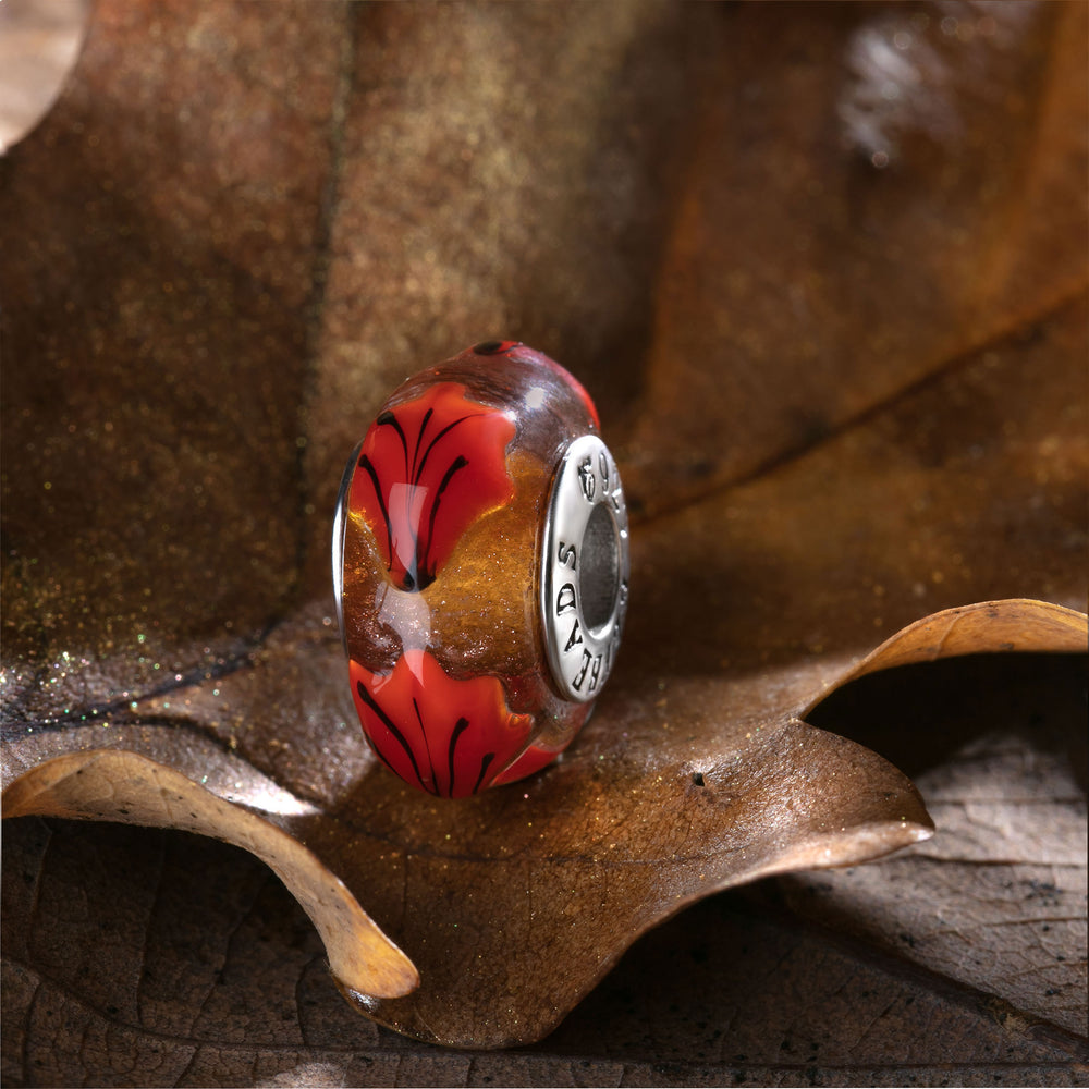 Elfbeads Oak Leaves Sunset Golddust (G230923) glass Charm - The Alternative Bead official German Retailer. Buy 4 get 5 - free DHL Shipping for all orders above 150€
