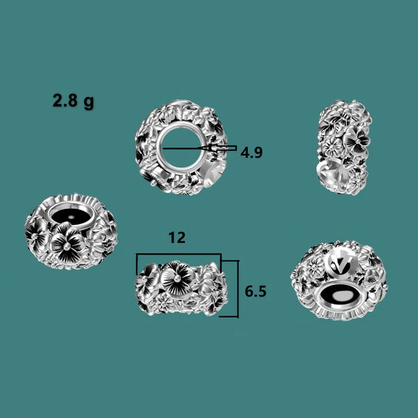 VIP-CHARMS Beautiful Violets Charm (ME0050) silver sterling-silver Charm by The Alternative Bead. Your Official VIP-CHARMS Retailer from Germany