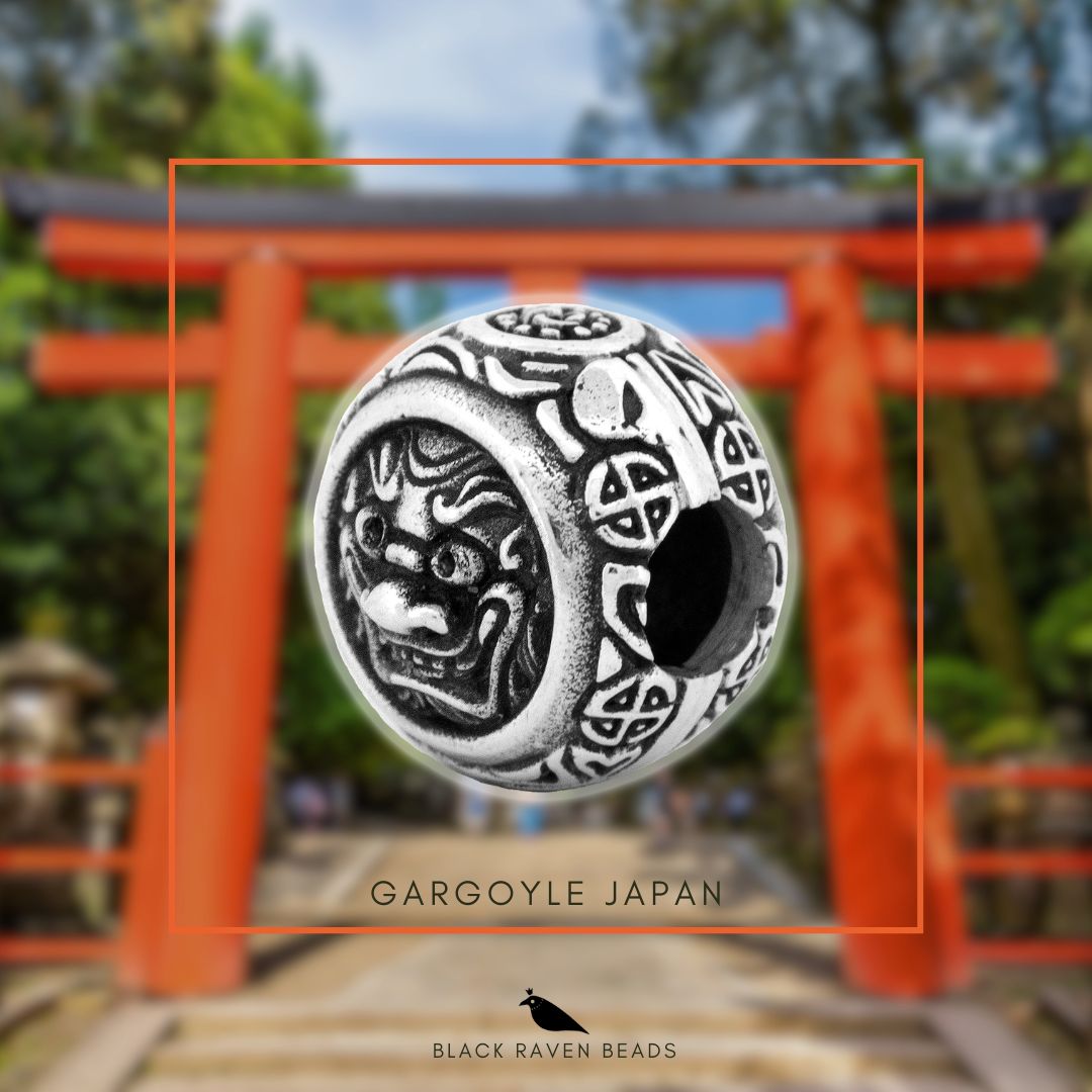 Silver Black Raven Beads Gargoyle Japan Sterling Silver Charm by The Alternative Bead