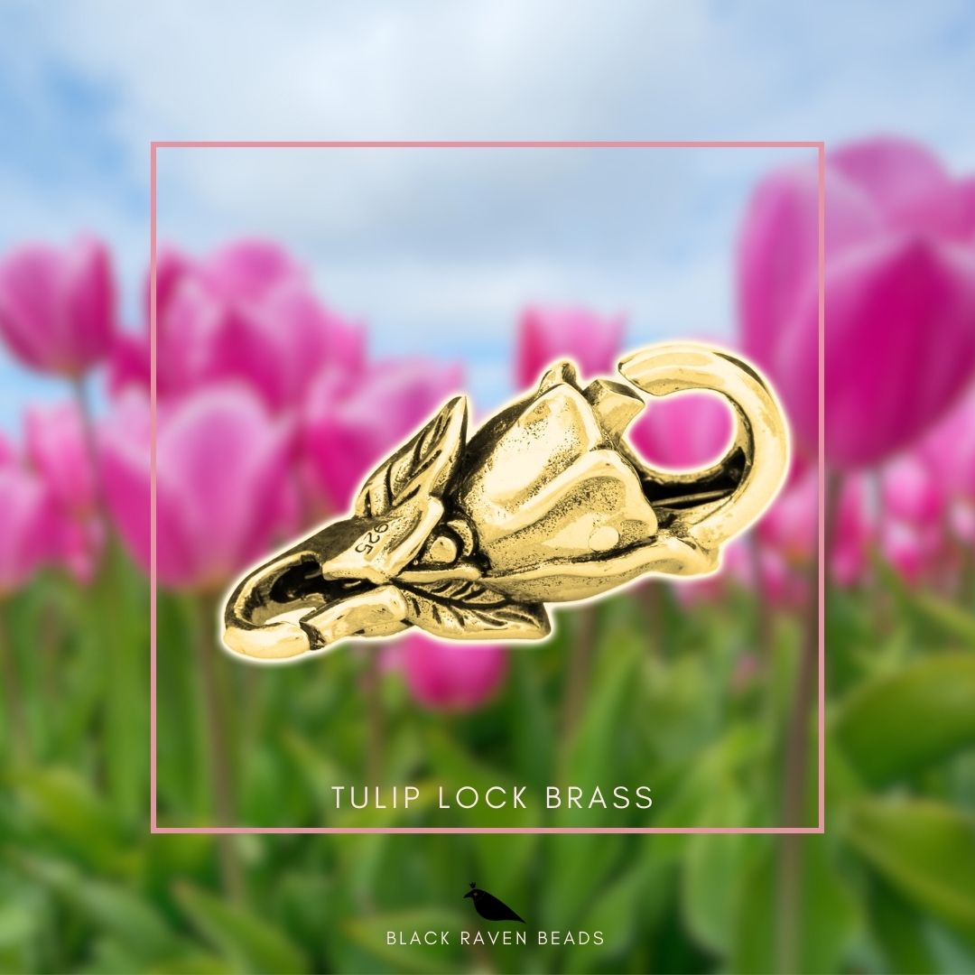 Silver Black Raven Beads Tulip Lock Brass by The Alternative Bead