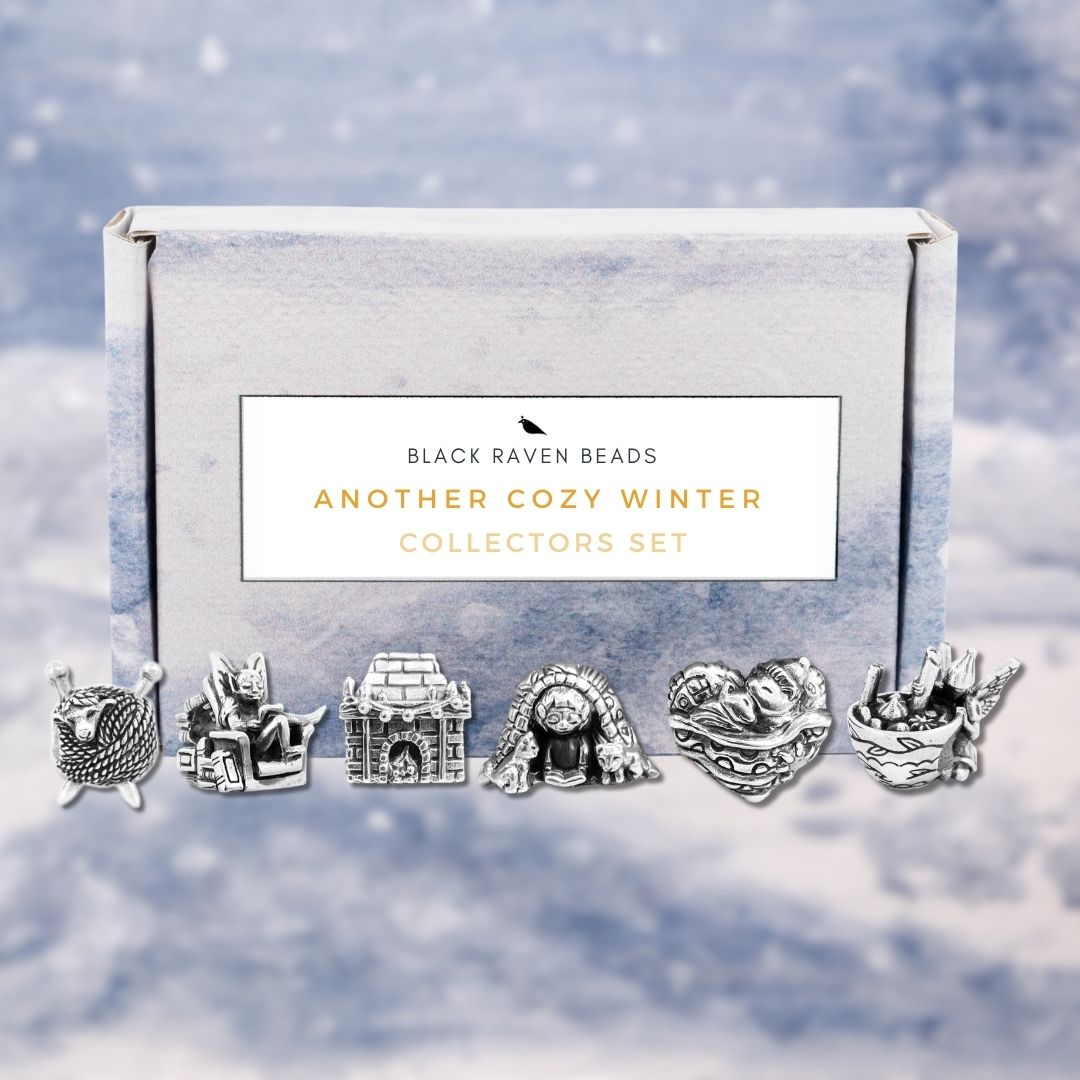 Silver Black Raven Beads Another Cozy Winter Collectors Set Sterling Silver Charm by The Alternative Bead