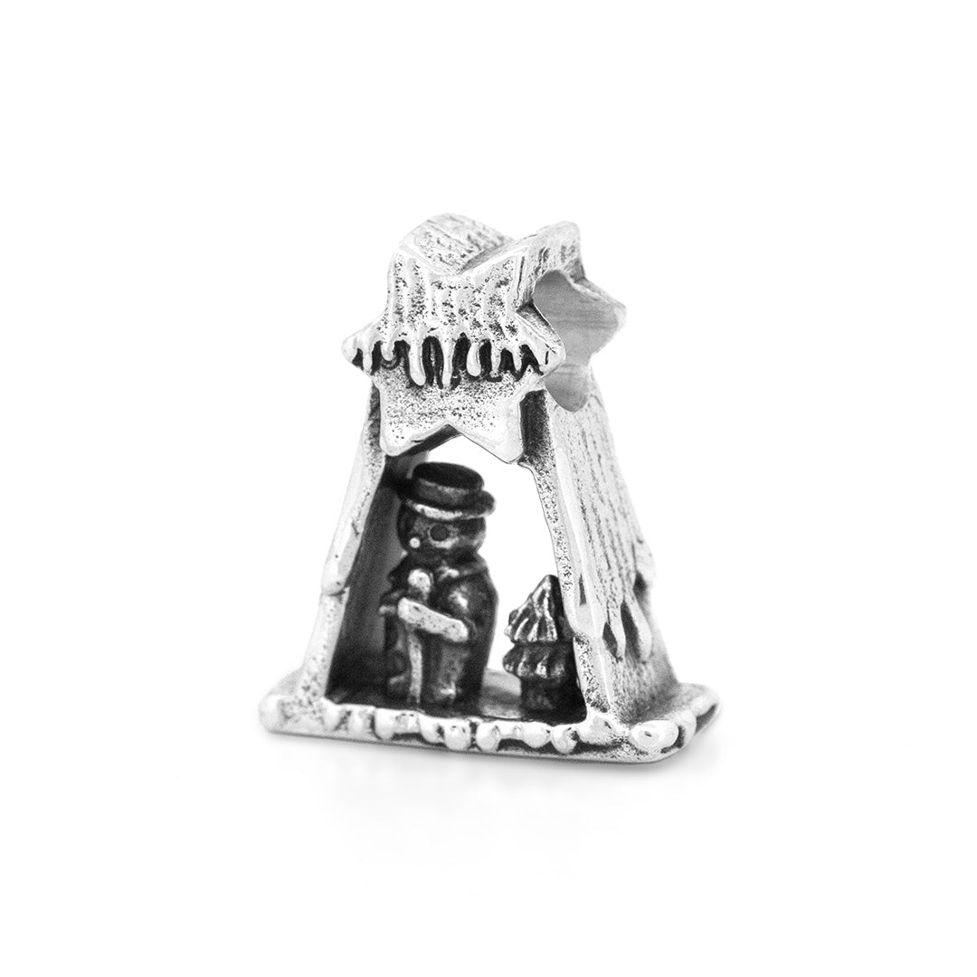 Silver Black Raven Beads Christmas tree ornament Sterling Silver Charm by The Alternative Bead