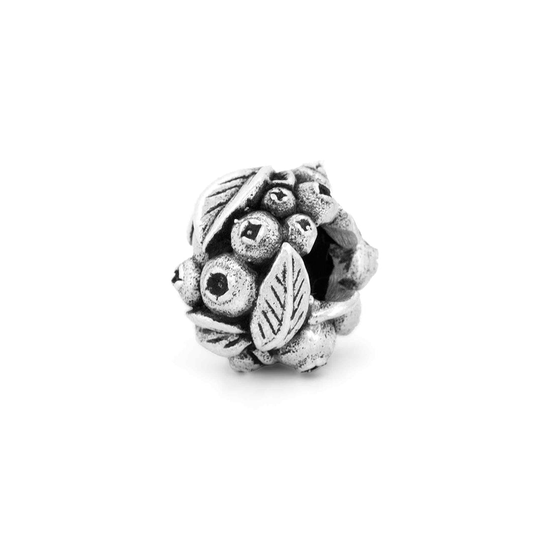 Silver Black Raven Beads Blue Berries Sterling Silver Charm by The Alternative Bead