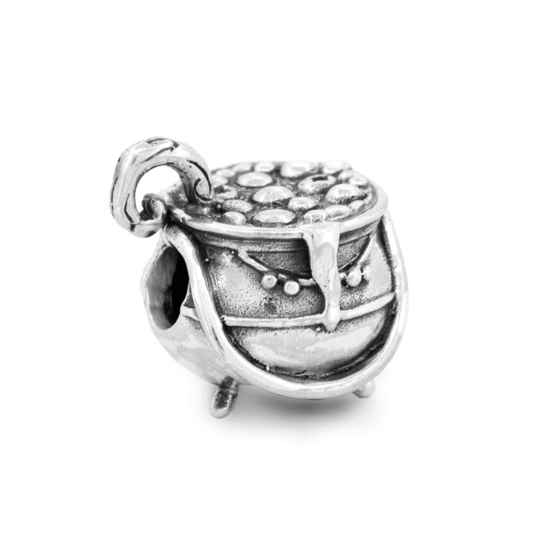 Silver Black Raven Beads Magic Cauldron Sterling Silver Charm by The Alternative Bead