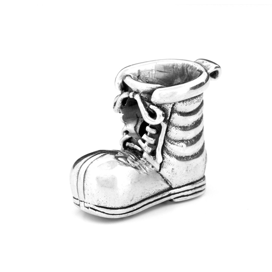 Silver Black Raven Beads Giants boot Sterling Silver Charm by The Alternative Bead