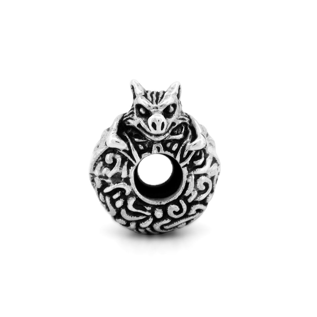 Silver Black Raven Beads Gargoyle Bat Stopper Stopper by The Alternative Bead