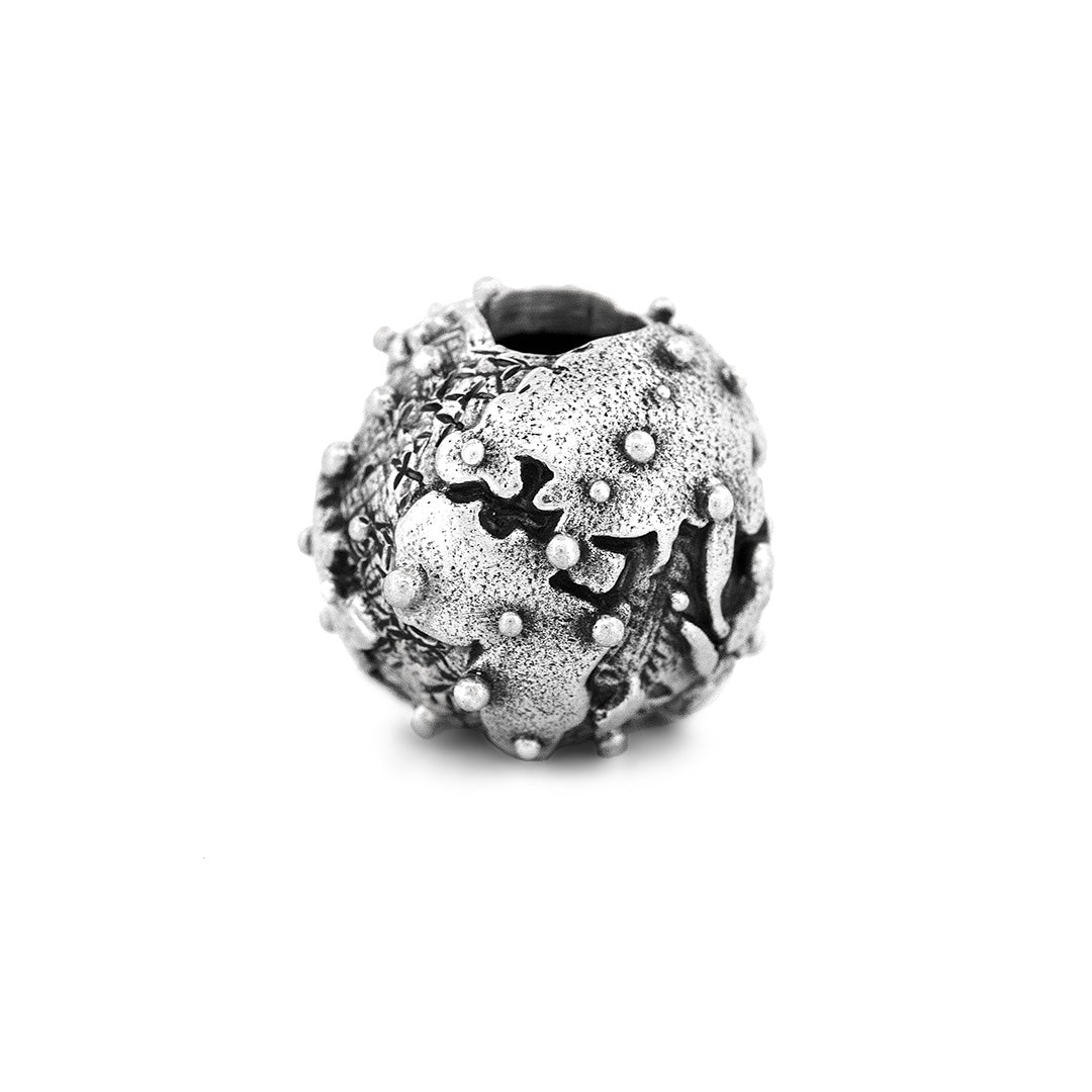 Silver Black Raven Beads Global Connection Sterling Silver Charm by The Alternative Bead