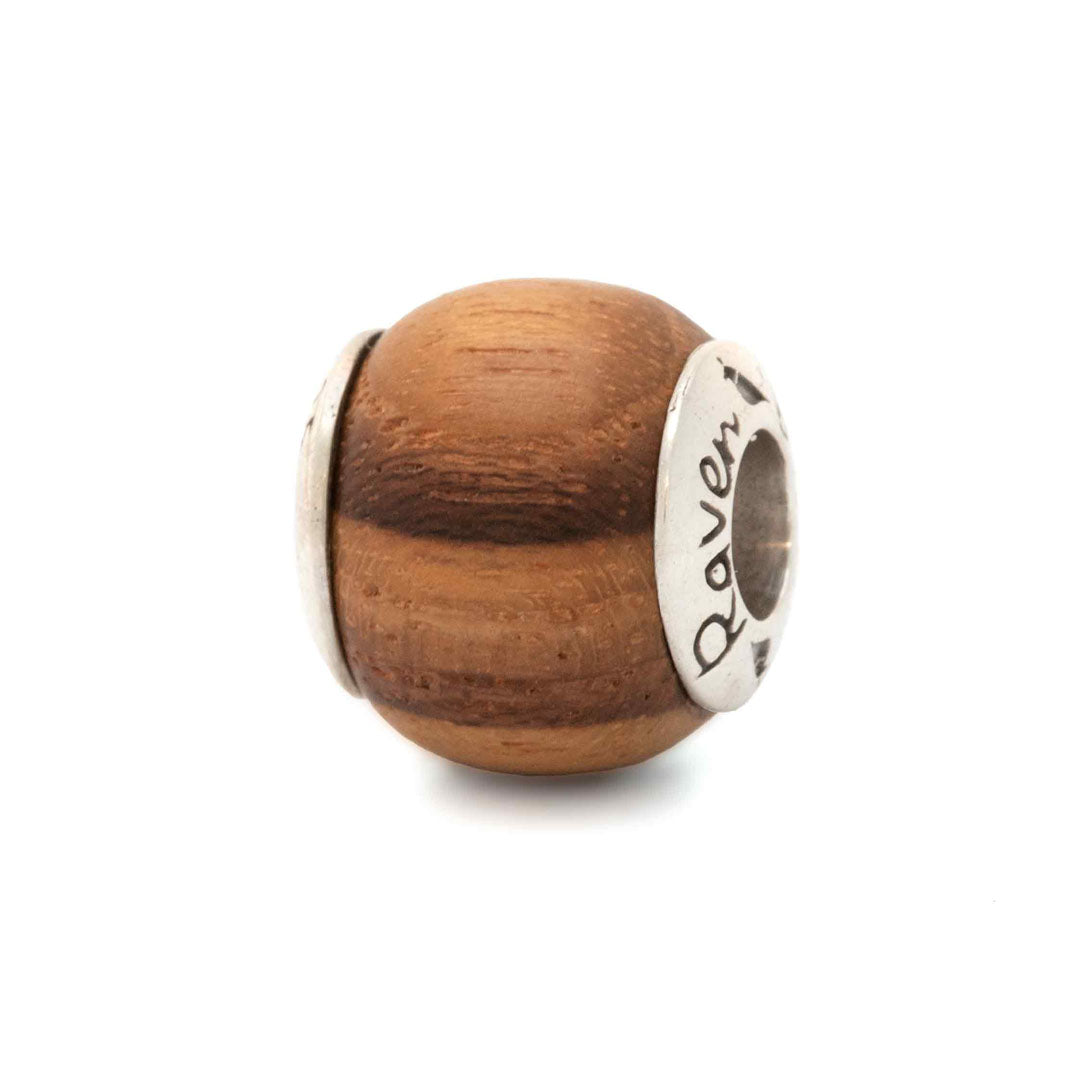 Silver Black Raven Beads Teak Wood Wood Charm by The Alternative Bead