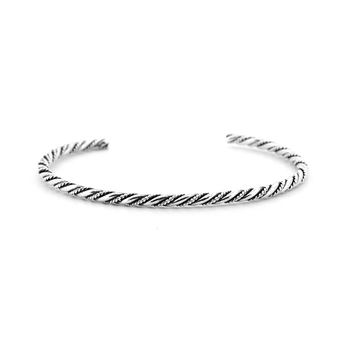 Black Raven Beads Bangle Twisted silver sterling-silver Bangle by The Alternative Bead. Your official Black Raven Beads Retailer from Germany