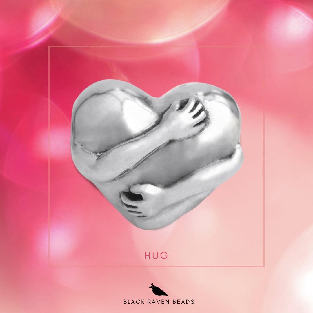 Black Raven Beads Hug silver sterling-silver Charm by The Alternative Bead. Your official Black Raven Beads Retailer from Germany