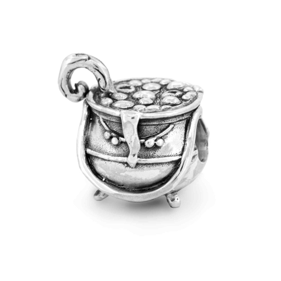 Silver Black Raven Beads Magic Cauldron Sterling Silver Charm by The Alternative Bead