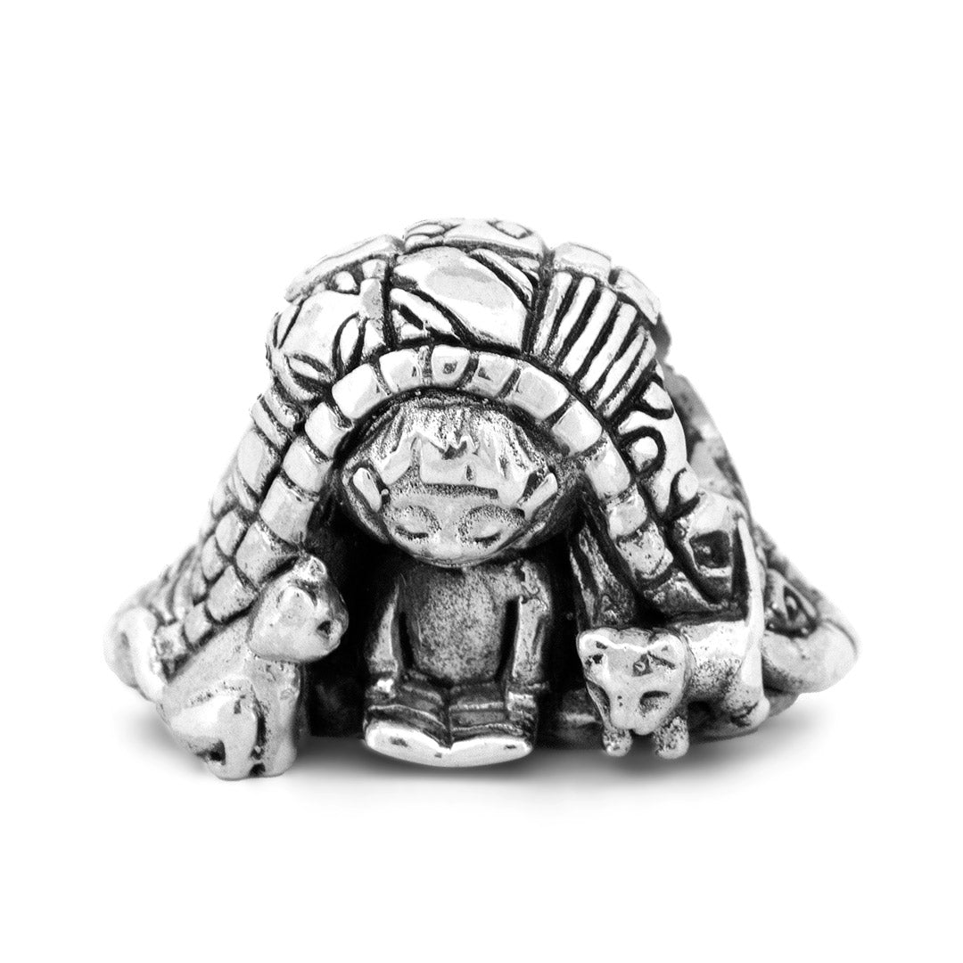 Silver Black Raven Beads Blanket Fort Sterling Silver Charm by The Alternative Bead