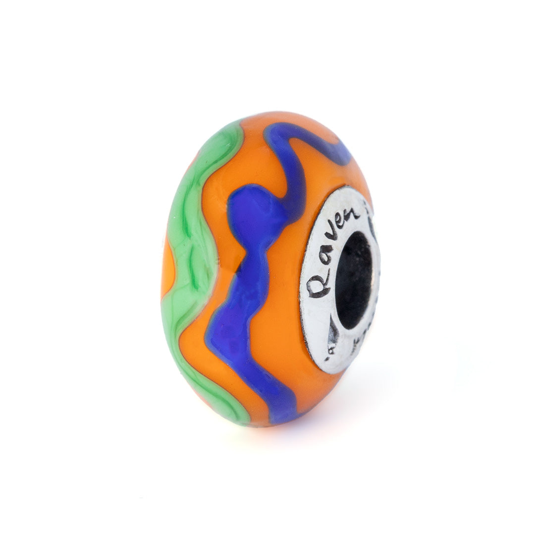 Black Raven Beads Rural LE orange and green and blue glass Charm by The Alternative Bead. Your official Black Raven Beads Retailer from Germany