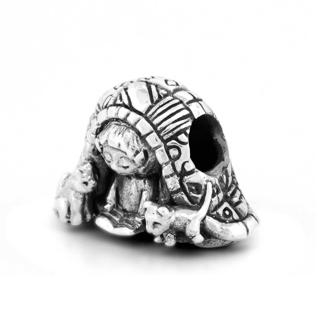Silver Black Raven Beads Blanket Fort Sterling Silver Charm by The Alternative Bead