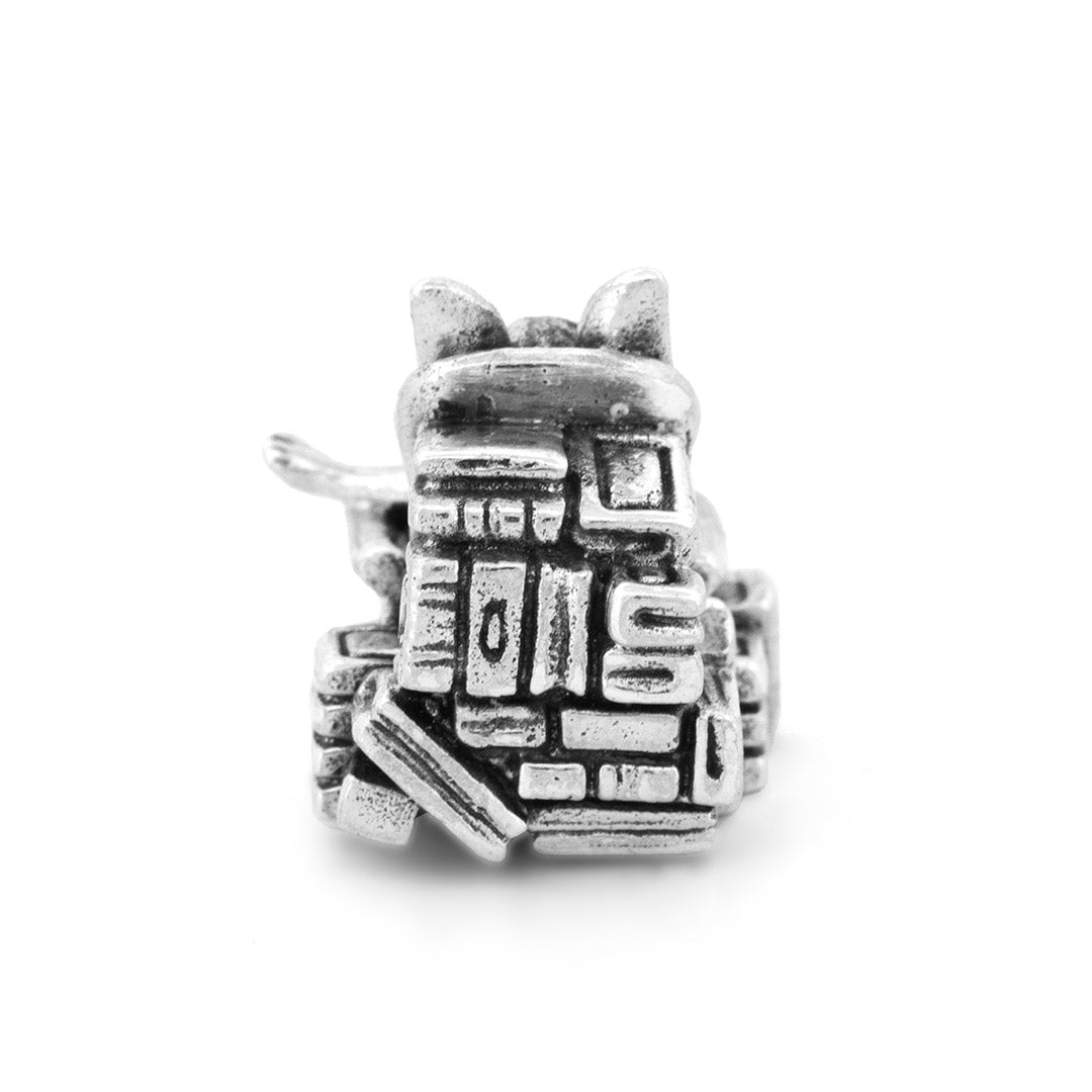 Silver Black Raven Beads Book Reading Fairy Sterling Silver Charm by The Alternative Bead