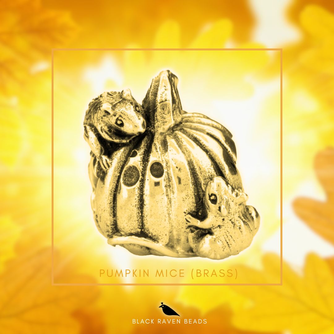 Silver Black Raven Beads Pumpkin Mice Brass Sterling Silver Charm by The Alternative Bead