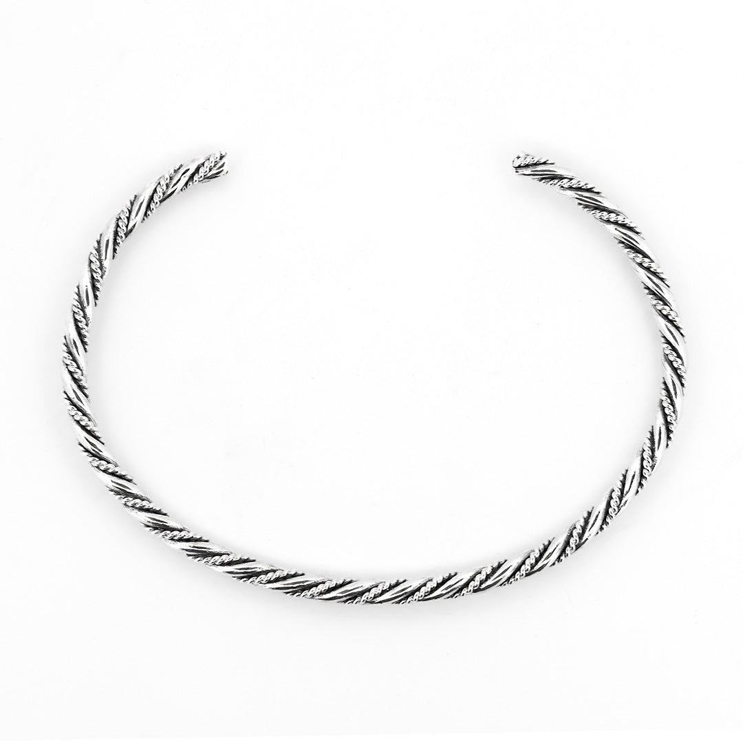 Black Raven Beads Bangle Twisted silver sterling-silver Bangle by The Alternative Bead. Your official Black Raven Beads Retailer from Germany