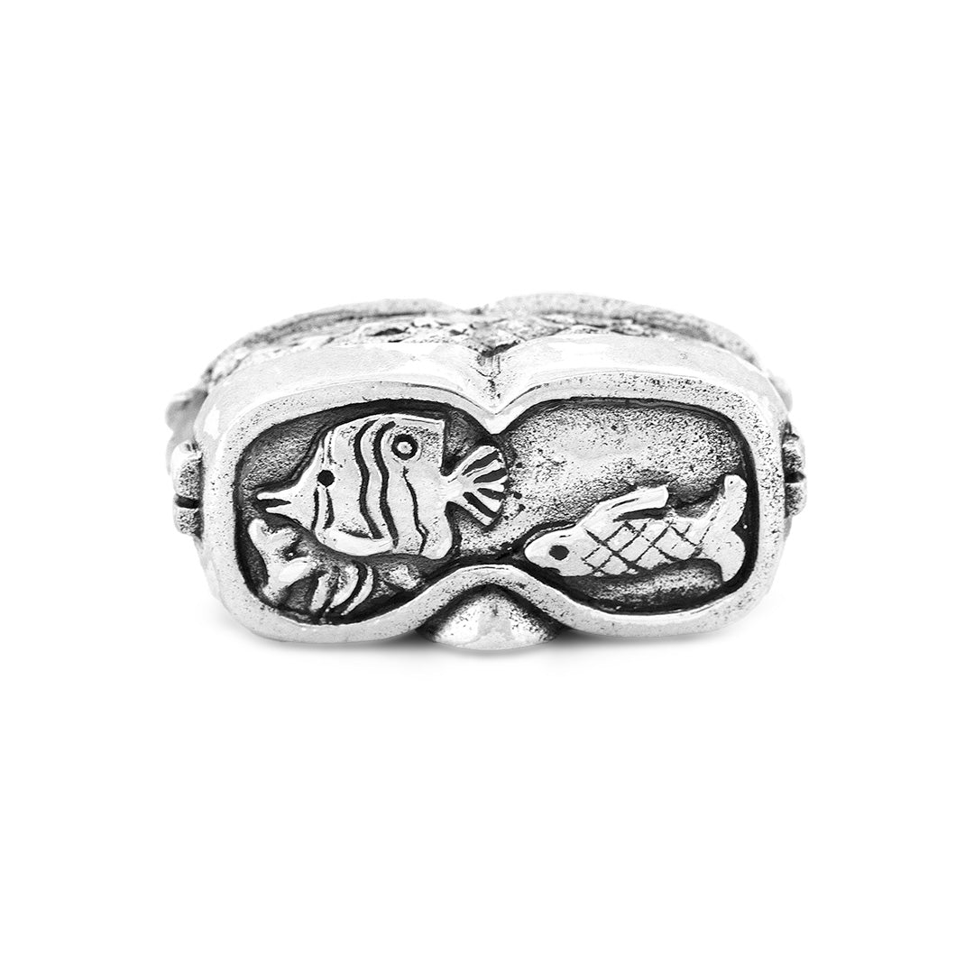 Silver Black Raven Beads Scuba mask Sterling Silver Charm by The Alternative Bead