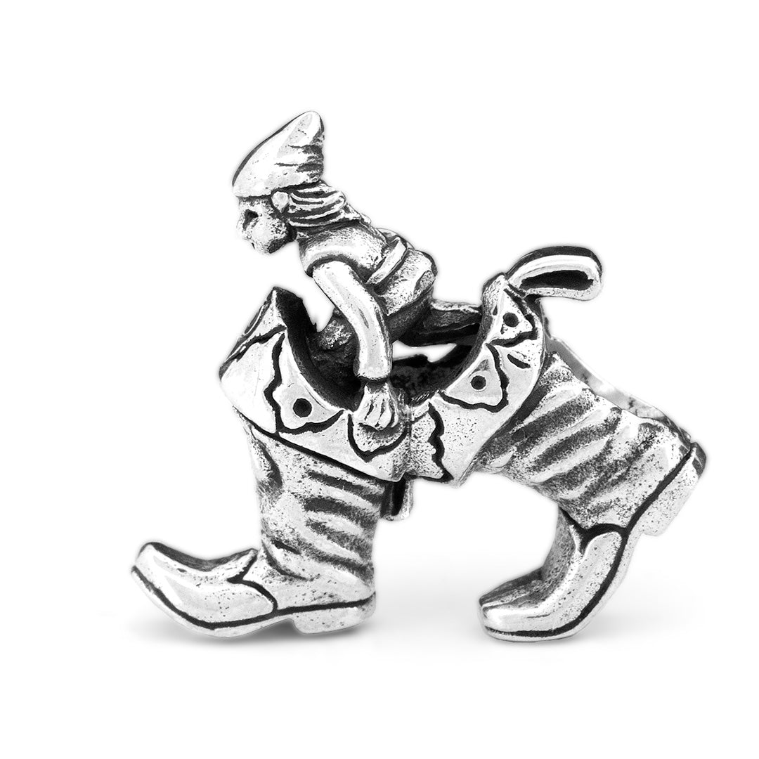 Silver Black Raven Beads Seven-league boots Sterling Silver Charm by The Alternative Bead