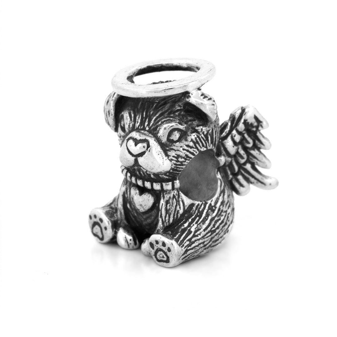 Silver Black Raven Beads Spirit Dog Sterling Silver Charm by The Alternative Bead