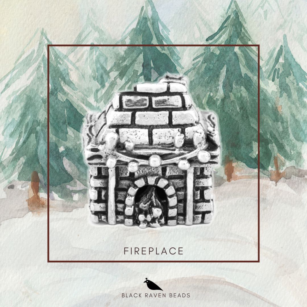 Black Raven Beads Fireplace silver sterling-silver Charm by The Alternative Bead. Your official Black Raven Beads Retailer from Germany