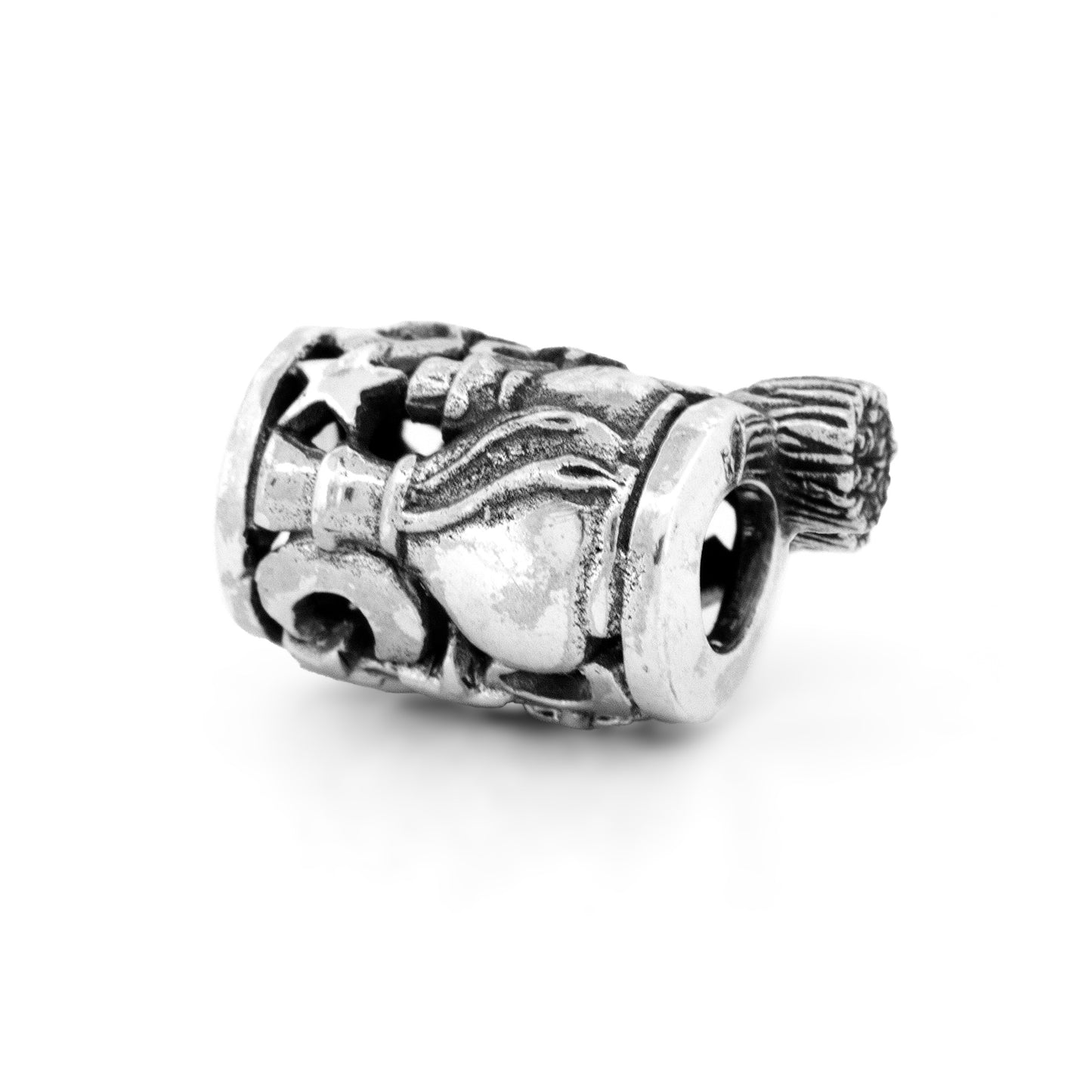 Silver Black Raven Beads Witch tools Sterling Silver Charm by The Alternative Bead