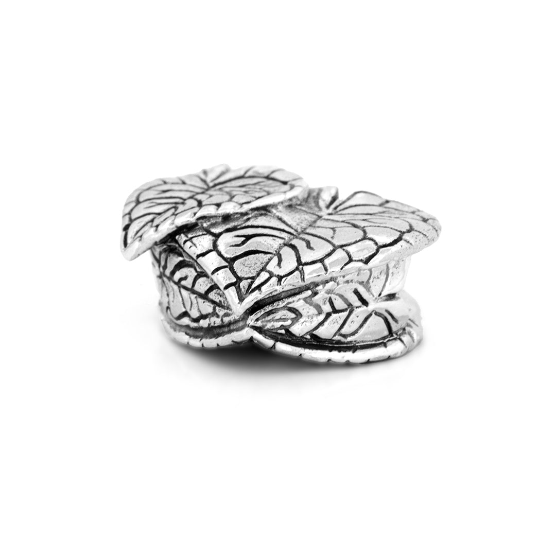 Silver Black Raven Beads Anthurium Sterling Silver Charm by The Alternative Bead