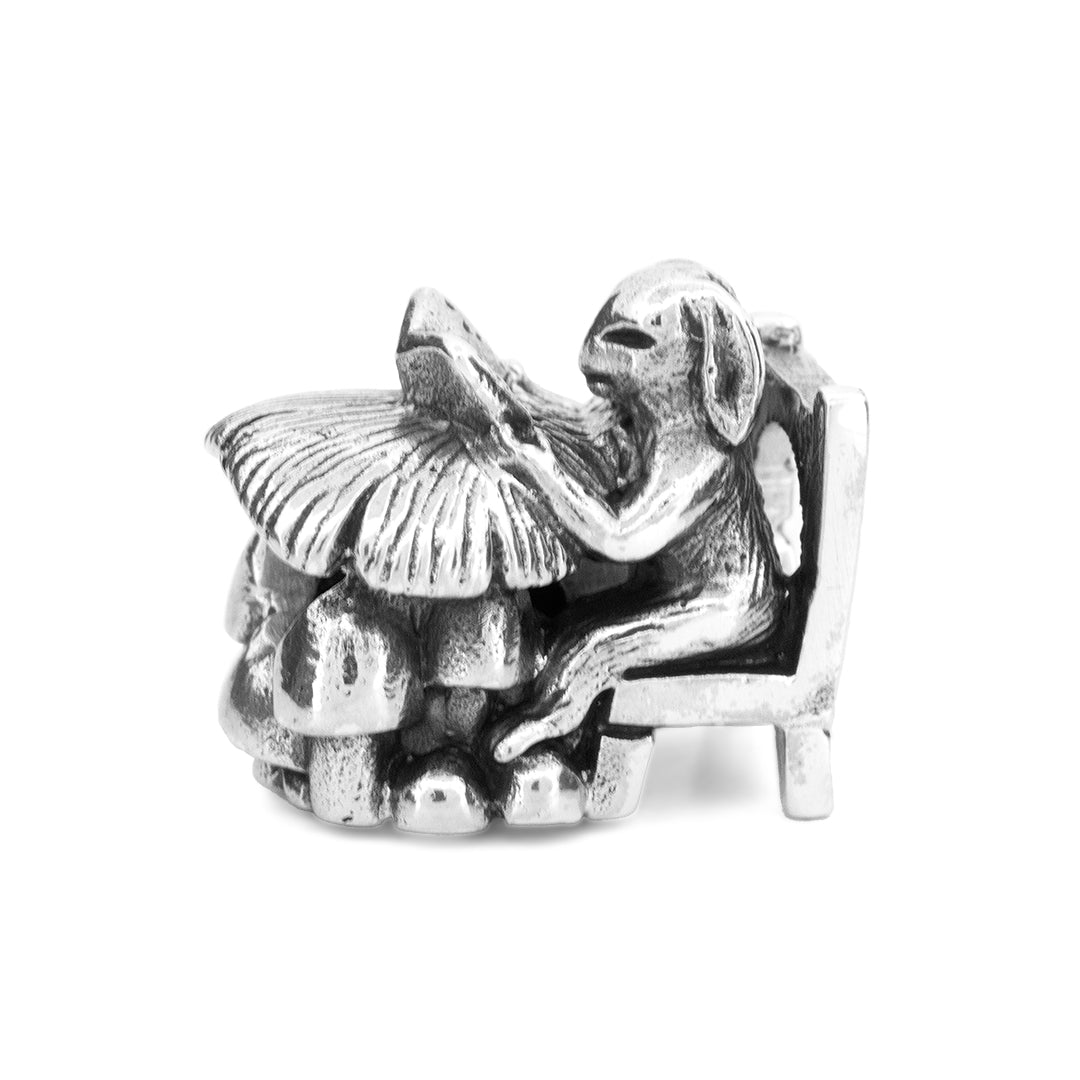 Silver Black Raven Beads Tales of the woods Sterling Silver Charm by The Alternative Bead