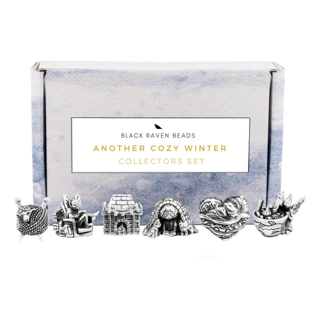 Silver Black Raven Beads Another Cozy Winter Collectors Set Sterling Silver Charm by The Alternative Bead