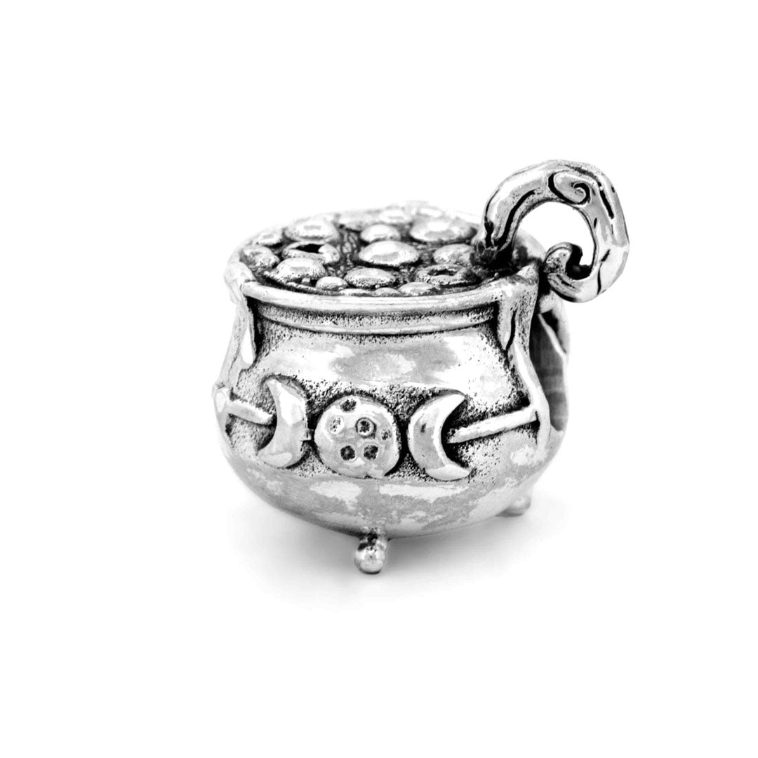 Silver Black Raven Beads Magic Cauldron Sterling Silver Charm by The Alternative Bead