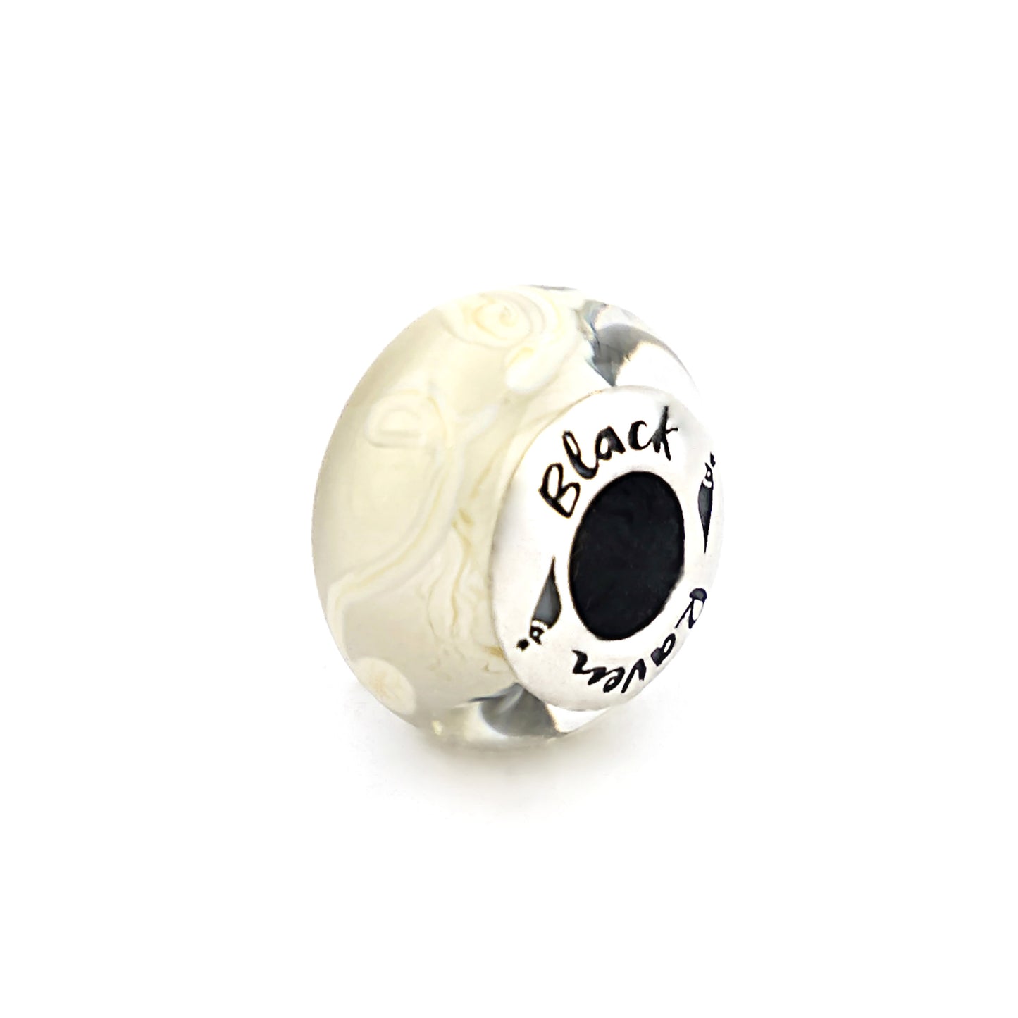 Silver Black Raven Beads Noodles Glass Charm by The Alternative Bead