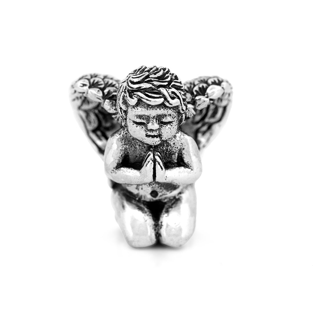 Silver Black Raven Beads Peaceful Angel (LE, 125) Sterling Silver Charm by The Alternative Bead