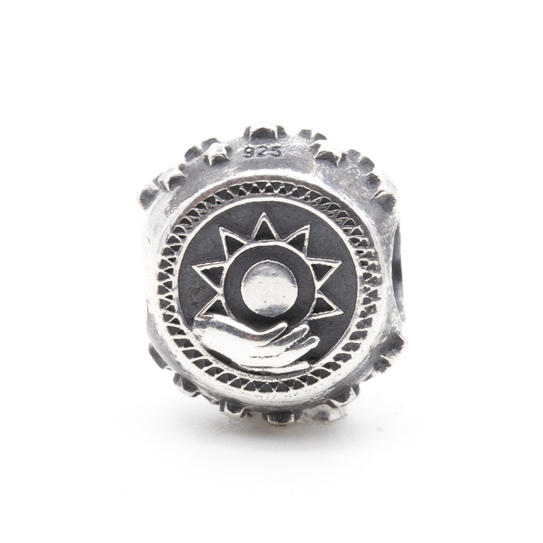 Silver Black Raven Beads Balancing the Light and Dark Sterling Silver Charm by The Alternative Bead