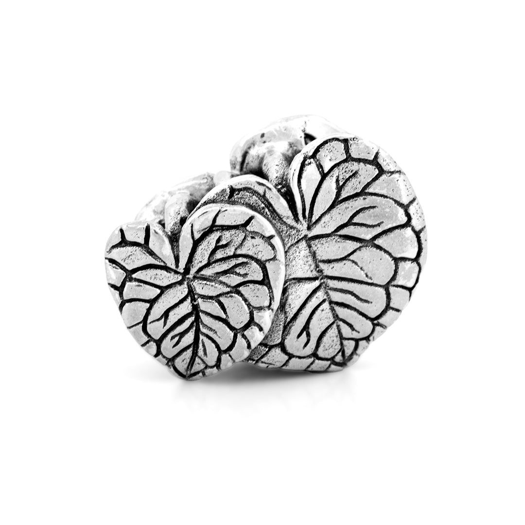 Silver Black Raven Beads Anthurium Sterling Silver Charm by The Alternative Bead