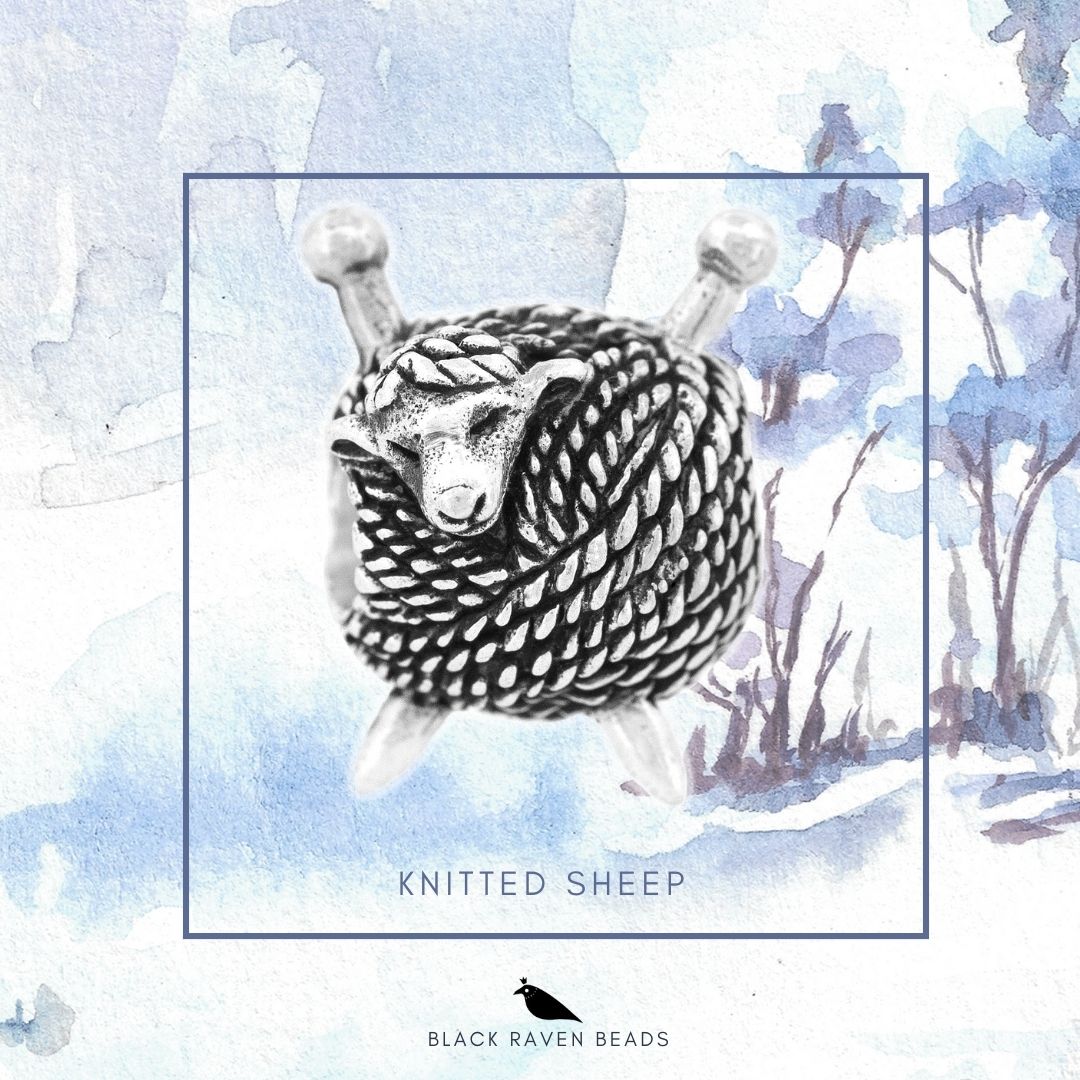 Black Raven Beads Knitted Sheep silver sterling-silver Charm by The Alternative Bead. Your official Black Raven Beads Retailer from Germany