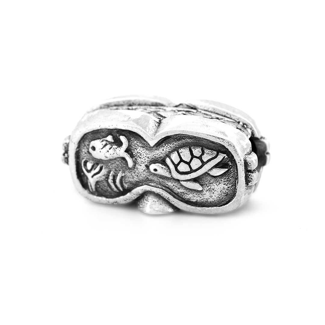 Silver Black Raven Beads Scuba mask Sterling Silver Charm by The Alternative Bead