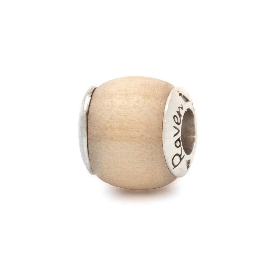 Silver Black Raven Beads Swietenia Mahagoni Wood Wood Charm by The Alternative Bead