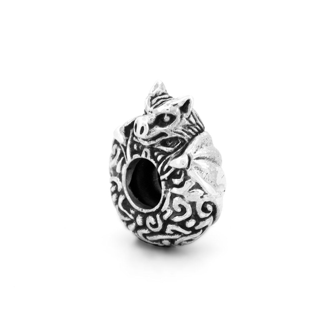 Silver Black Raven Beads Gargoyle Bat Stopper Stopper by The Alternative Bead