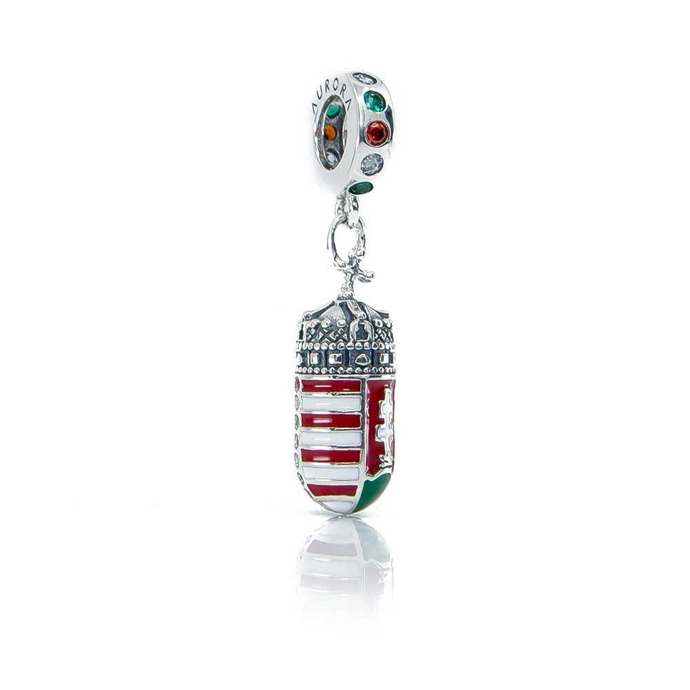 Aurora Charm Hungarian Coat of Arms Dangle silver; green; red; white sterling-silver; enamel Dangle by The Alternative Bead. Your official Aurora Charm Retailer from Germany