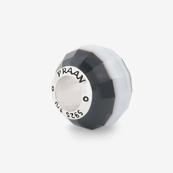 Praan Black & White Striped Agate Charm silver sterling-silver Bead by The Alternative Bead. Your official Praan Retailer from Germany