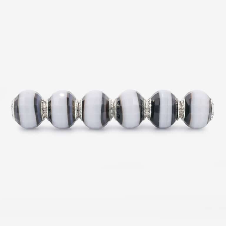 Praan Black & White Striped Agate Charm silver sterling-silver Bead by The Alternative Bead. Your official Praan Retailer from Germany